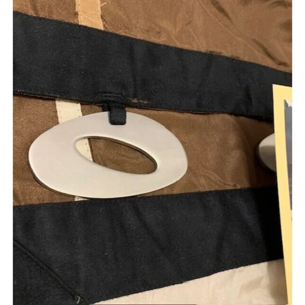 VTG Pier 1 Blocks Table Runner 14x72 Deadstock NWT Brown Geometric Boho Modern